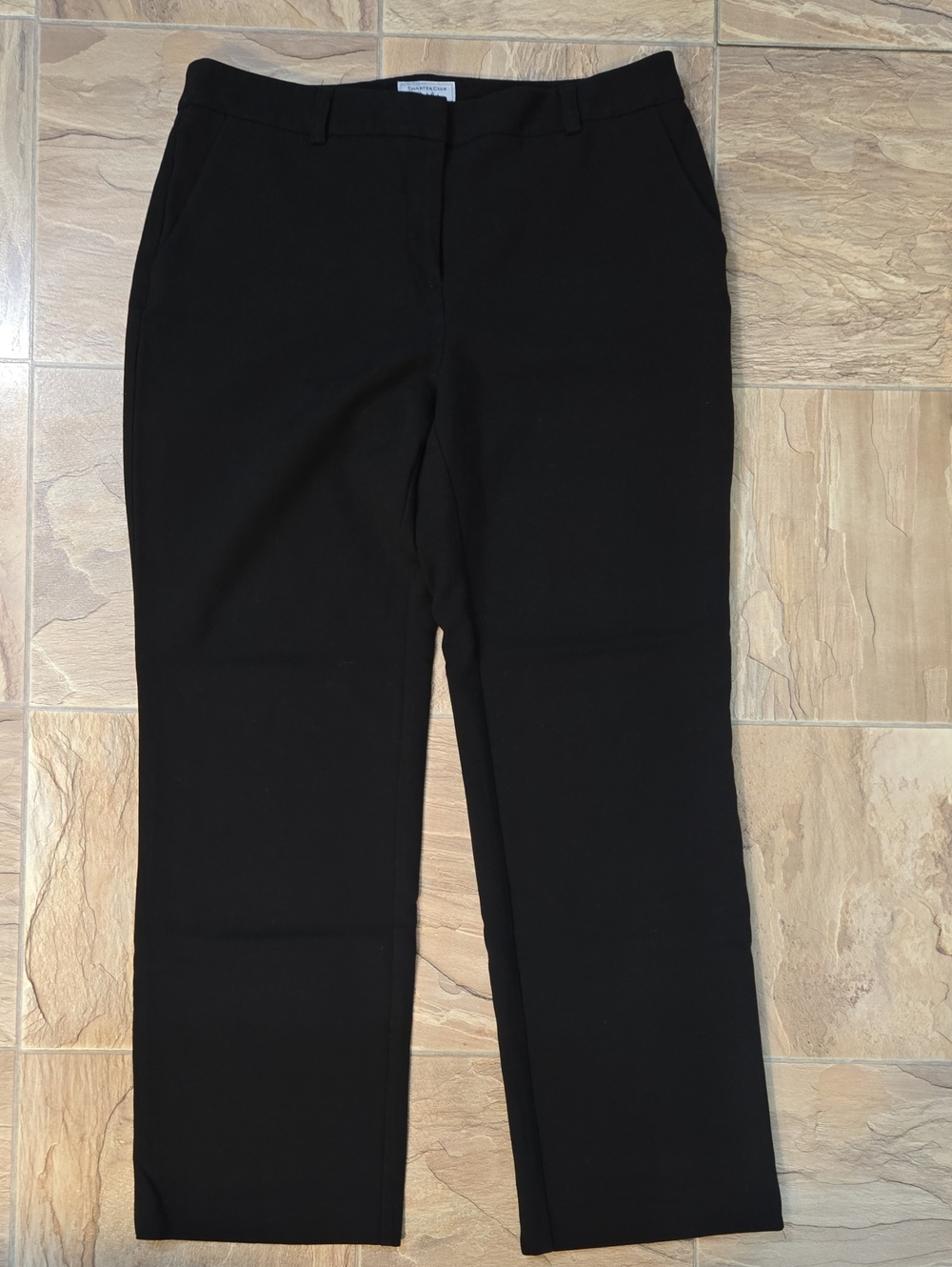 Charter Club Black Straight-Leg Dress Pants